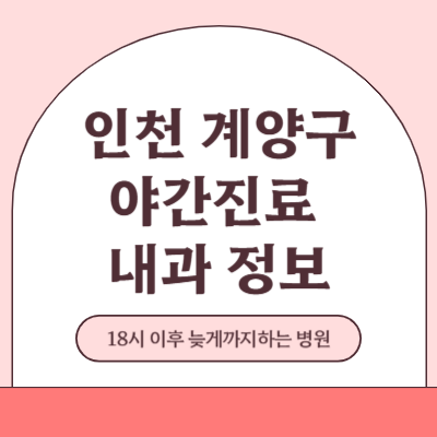 인천 계양구 야간진료 내과 병원 (18시 이후 늦게까지하는 병원)
