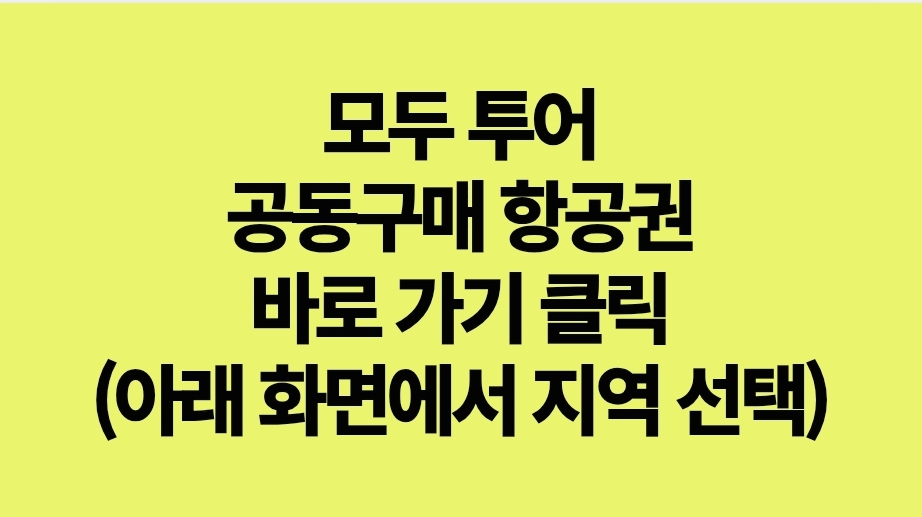 모두투어 공동구매 항공권