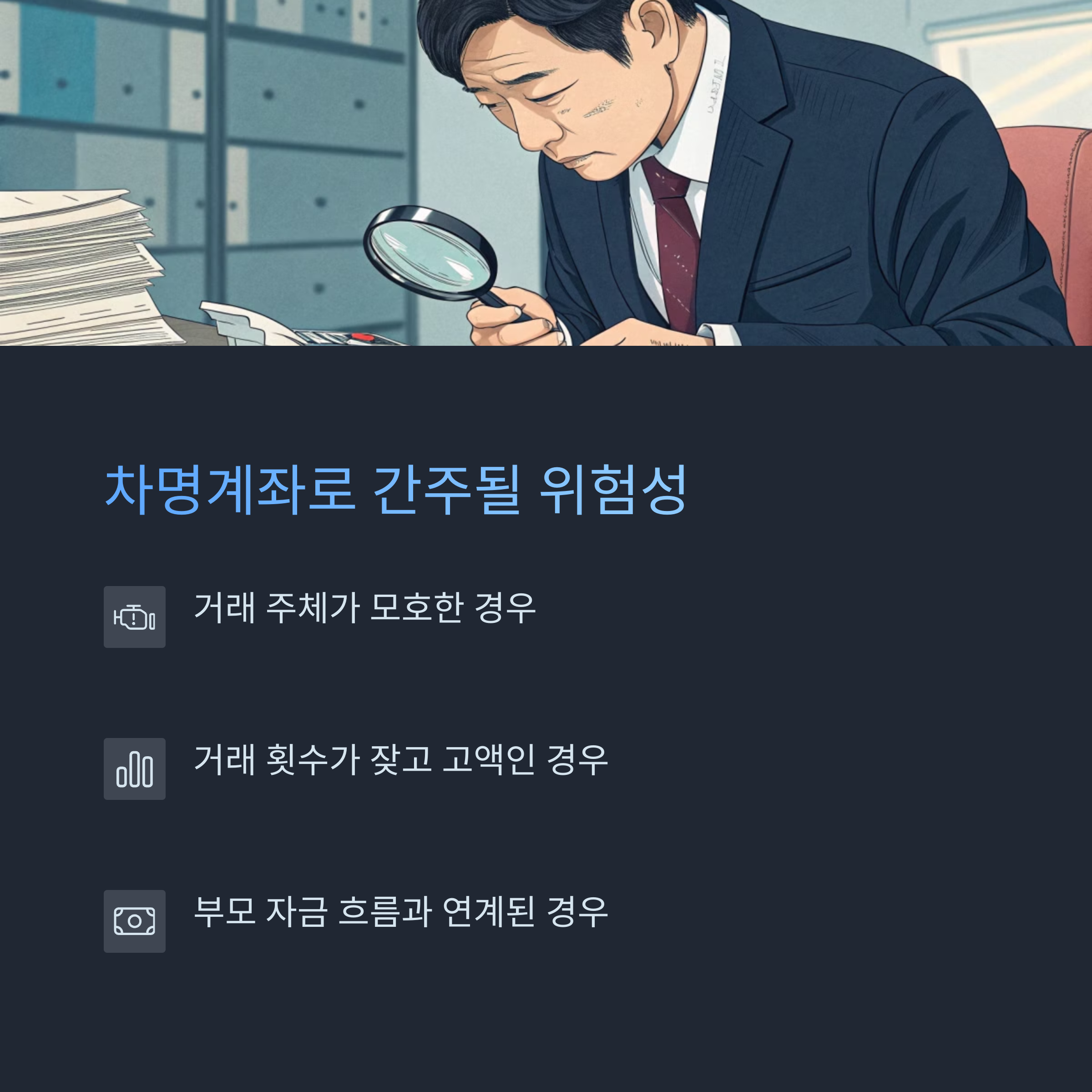 차명계좌로 간주될 위험성