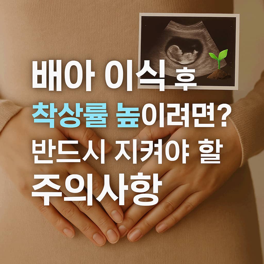 배아 이식이란? 전·후 주의사항과 착상률 높이는 방법