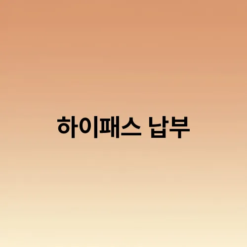 하이패스 납부