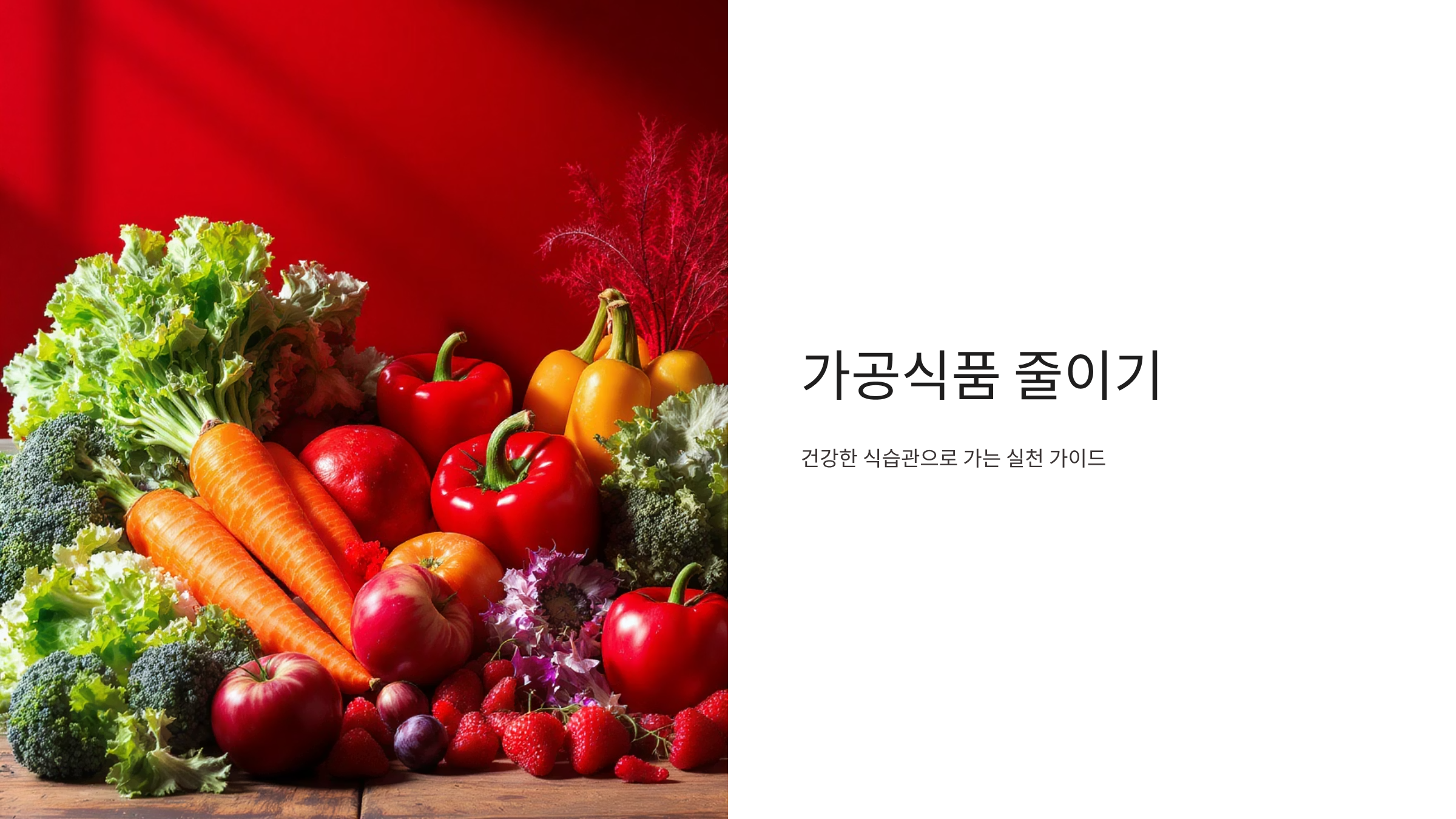 가공식품 탈출! 건강한 식습관 전략