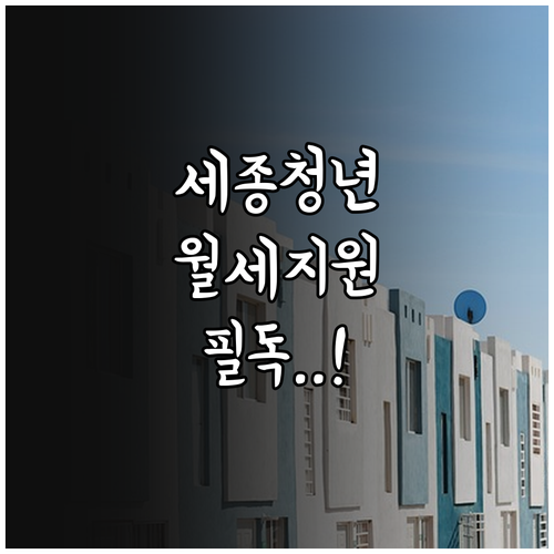 세종시 청년 월세지원금 중복 확인 및..