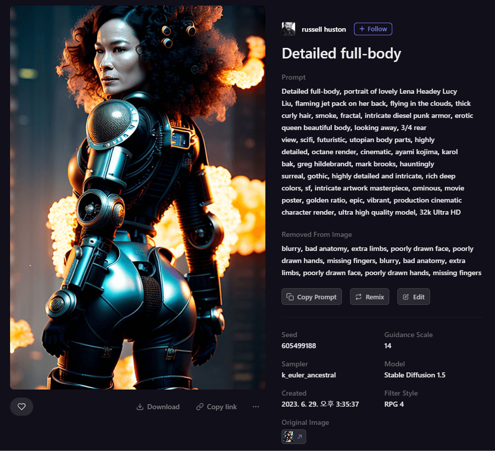 Playground AI 그림 - 아줌마 로봇