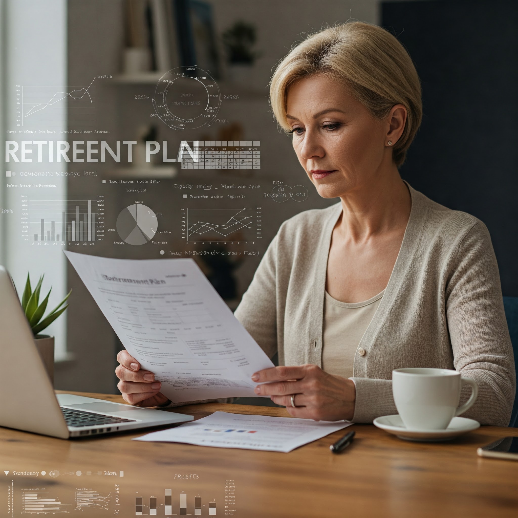 어르신이 종이를 바라보며 계산을 하고 있는 모습 이미지