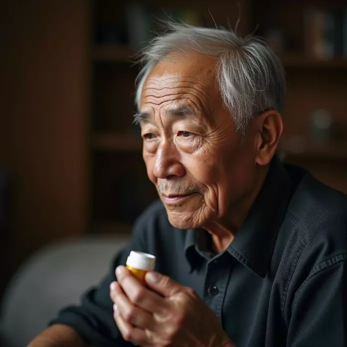 파킨슨병 치료약을 먹고 있는 이미지