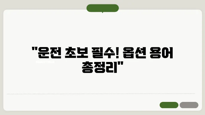 초보 운전자가 헷갈리는 자동차 옵션 용어 정리