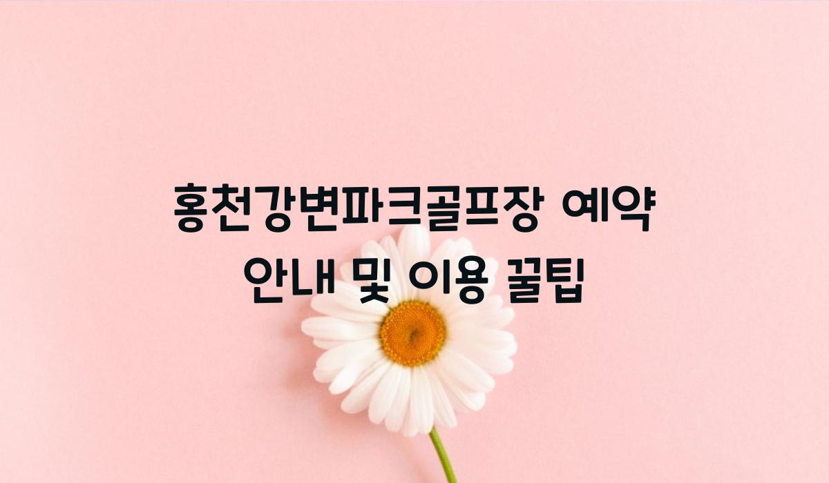 홍천강변파크골프장 예약