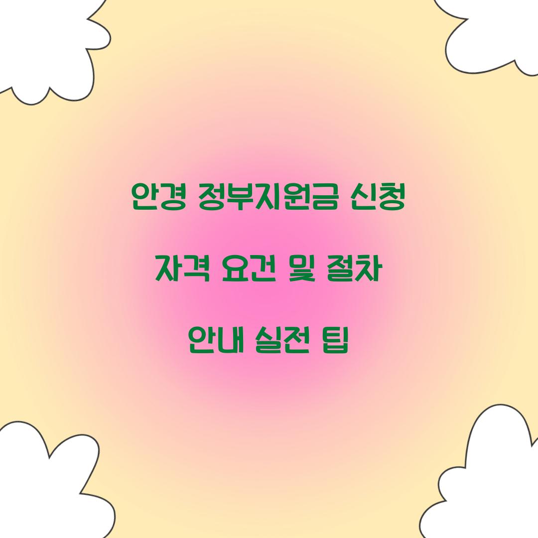안경 정부지원금 신청