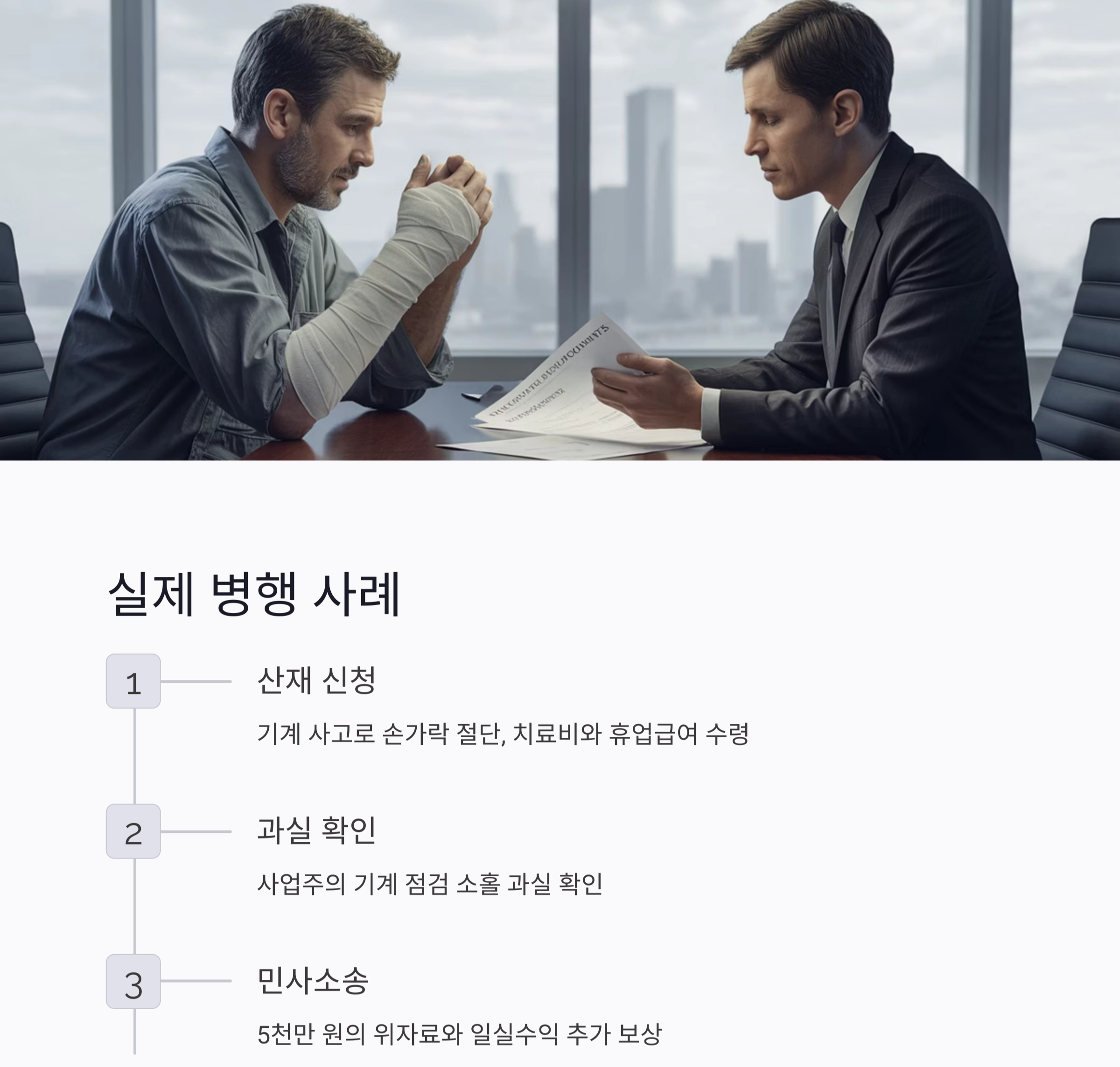 산재보험으로 끝나지 않는다? 민사소송 병행 가능성 총정리