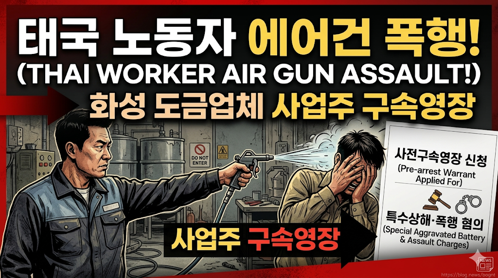 태국 노동자 에어건 분사 폭행 화성 도금업체 사업주 사전구속영장 신청... 특수상해&middot;폭행 혐의 추가 적용