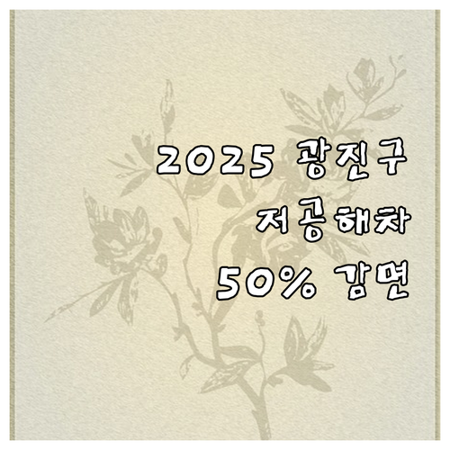 2025 광진구 저공해차 주차요금 5..