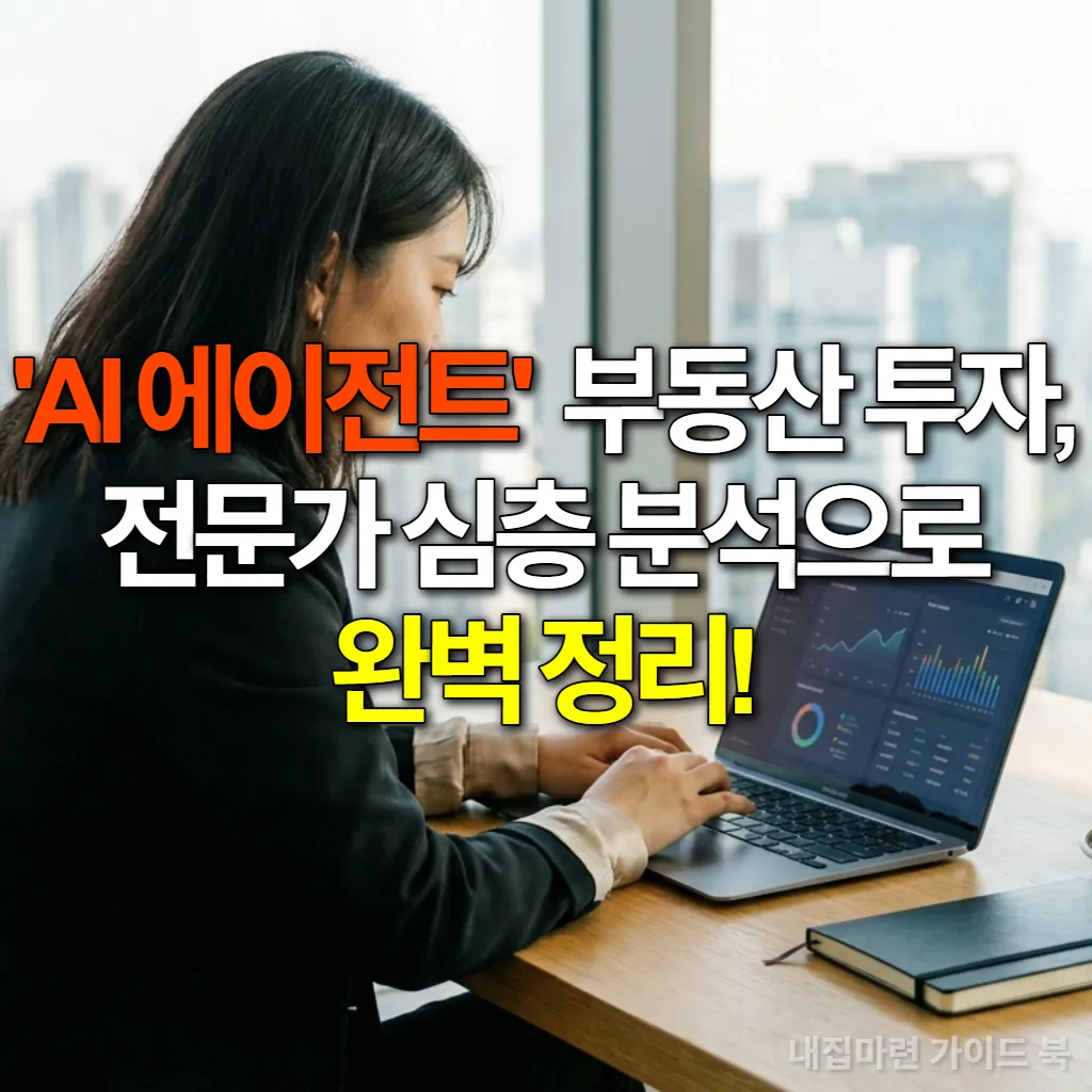 AI 에이전트를 활용하여 부동산 투자 정보를 분석하는 젊은 한국 여성