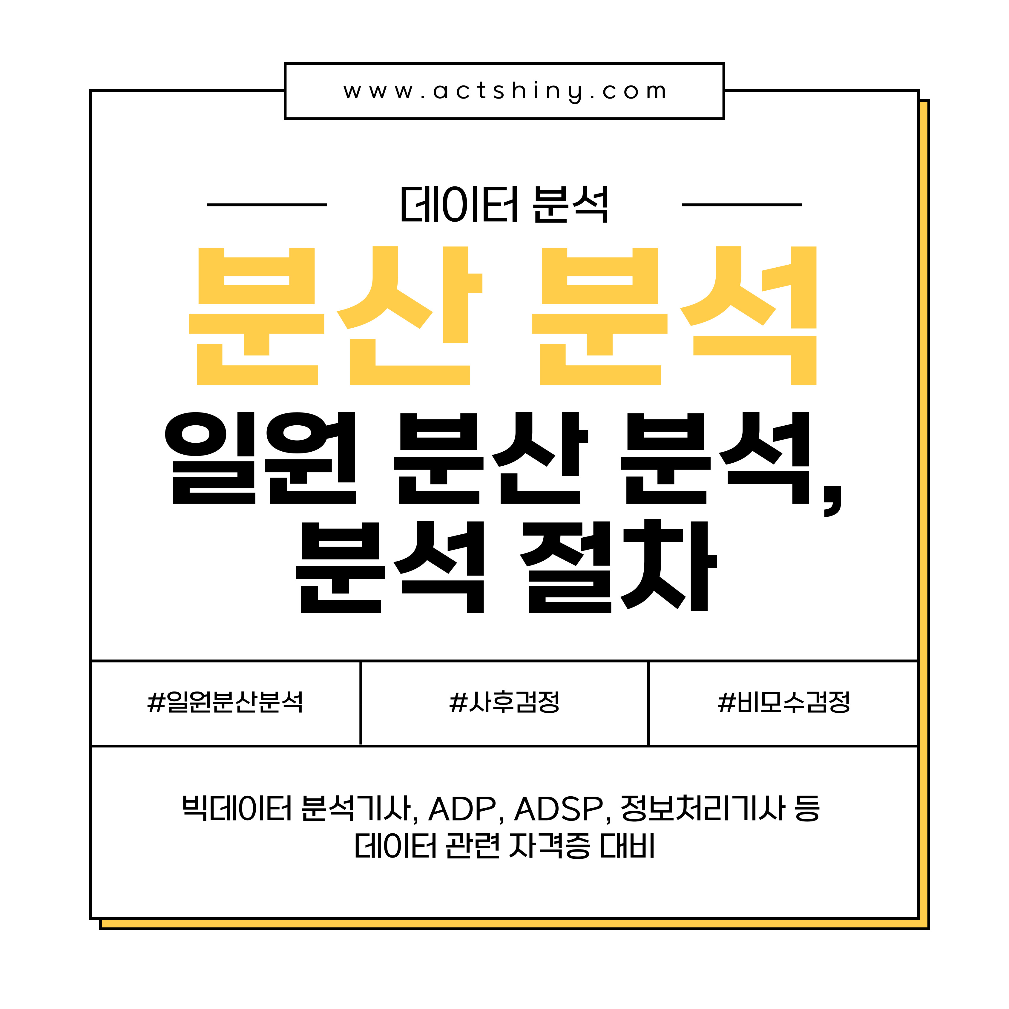 일원 분산 분석(One-way ANOVA)의 분석 절차 소개 이미지