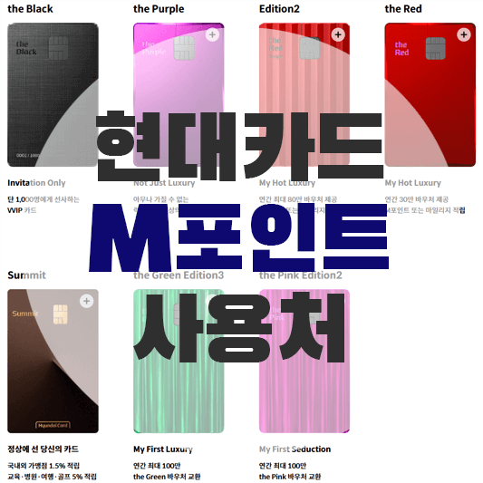 현대카드 M포인트 사용처에 대한 그림