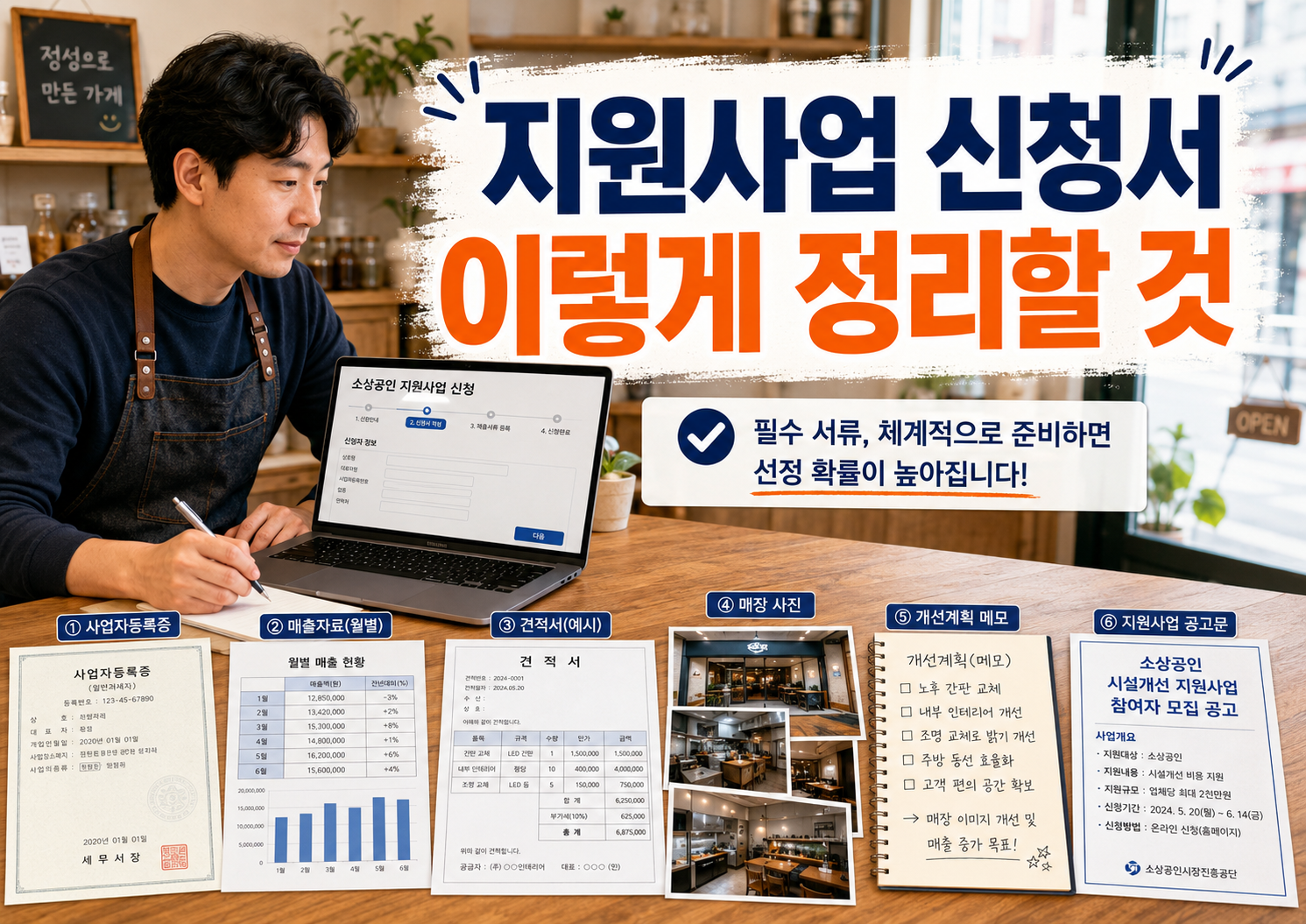 소상공인 지원사업 신청서 작성법 매장 문제 개선계획 정리