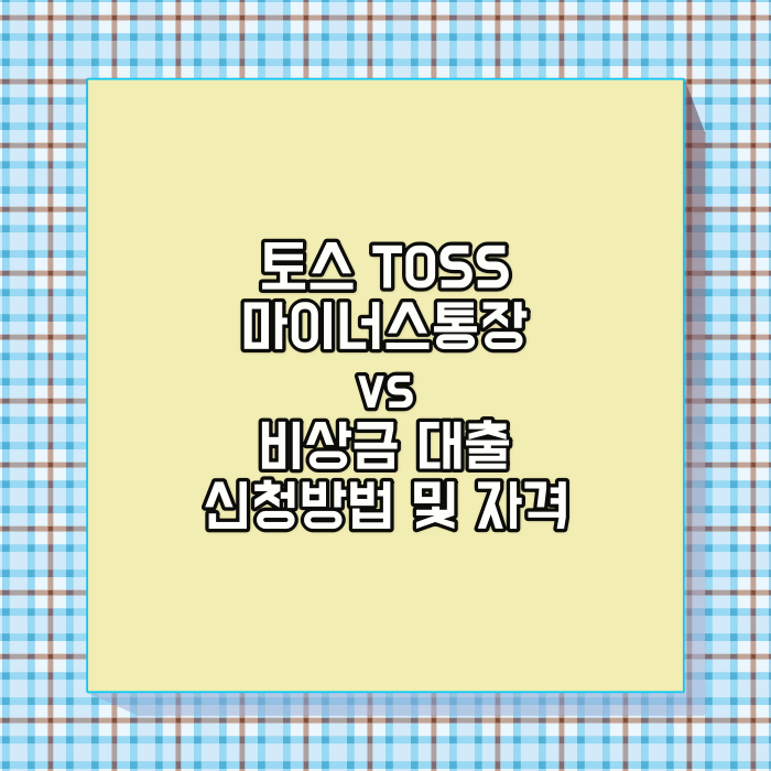 토스뱅크 toss 마이너스통장대출 vs 비상금대출