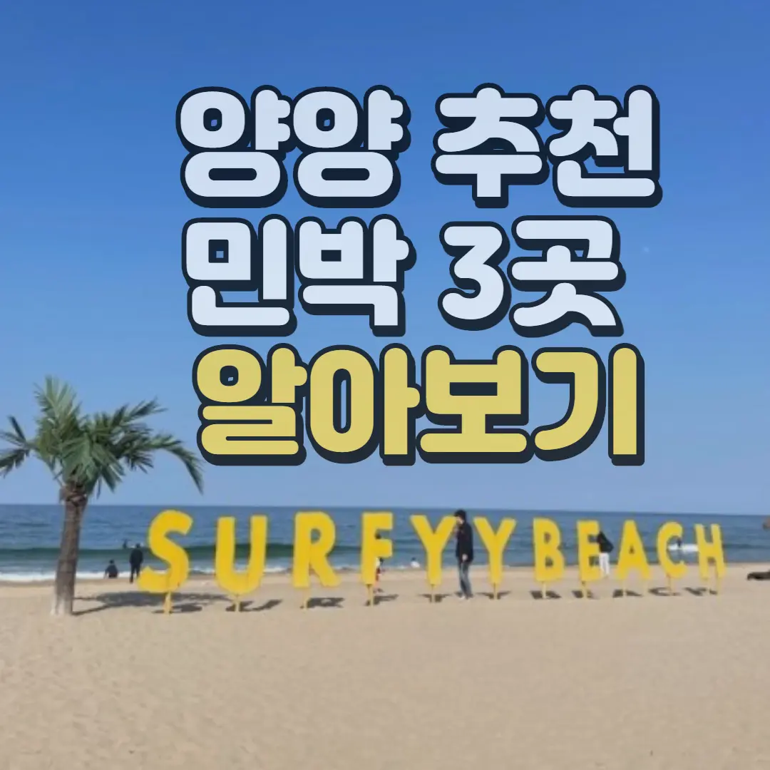 양양추천 민박 3곳