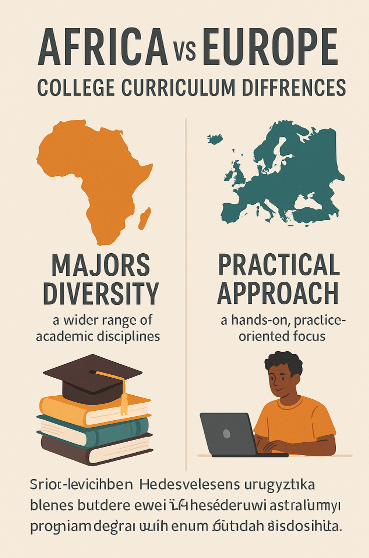 아프리카와 유럽의 커리큘럼 차이점을 나타내는 이미지