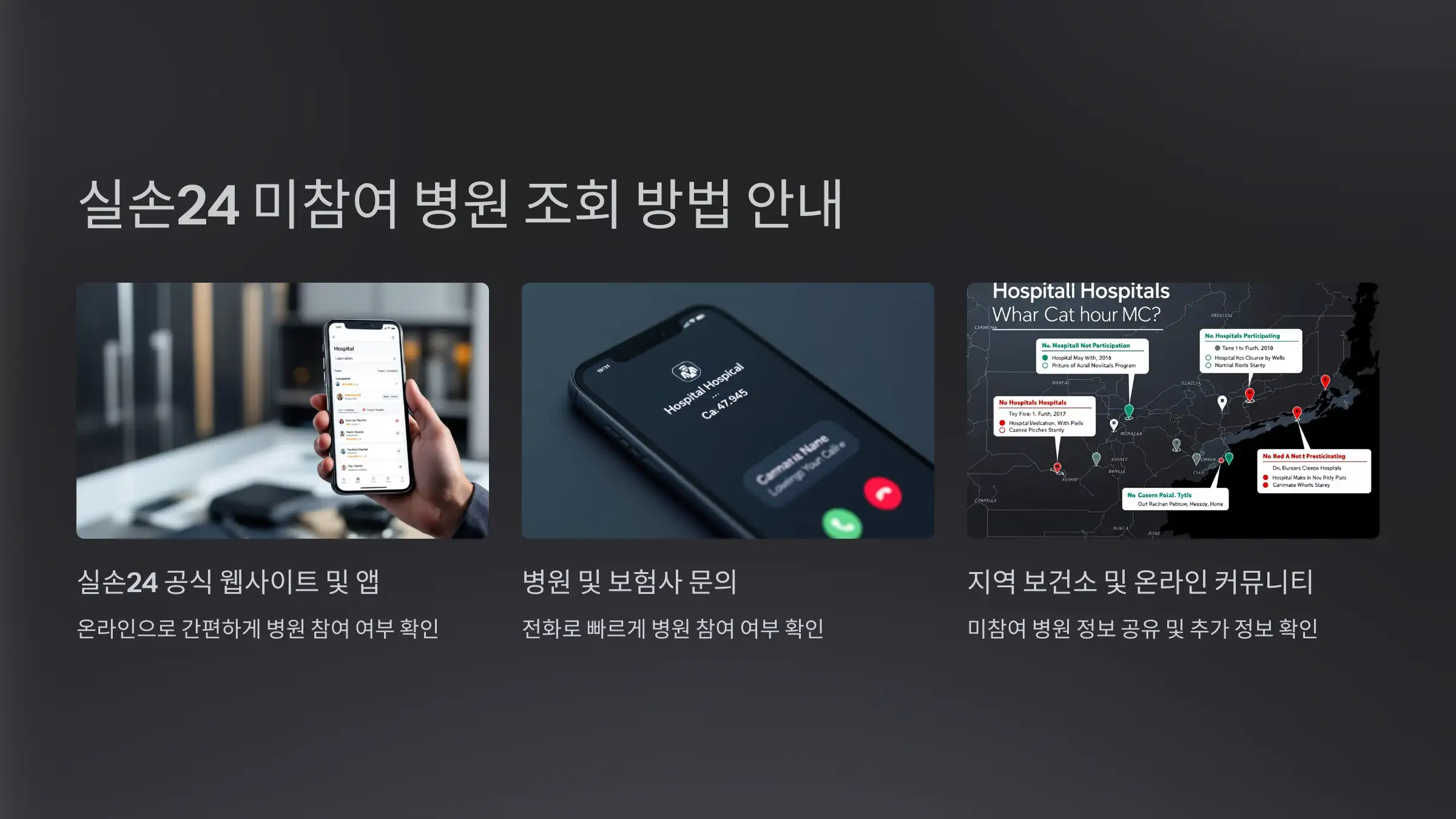 실손24 미참여 병원 조회 방법