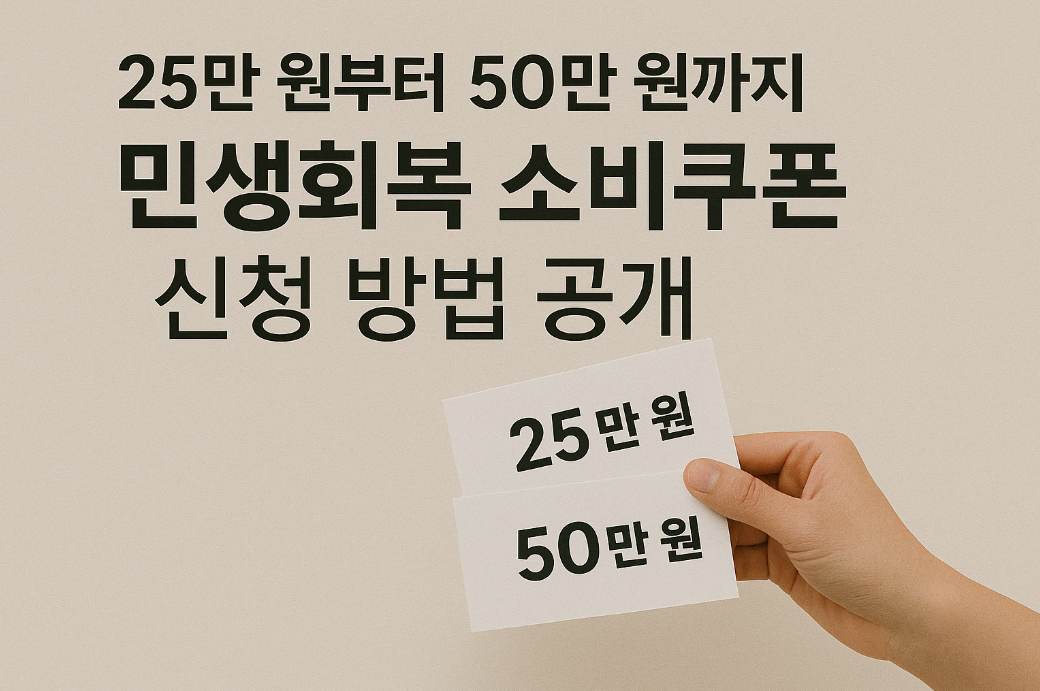 25만 원부터 50만 원까지! 민생회복 소비쿠폰 신청 방법 공개