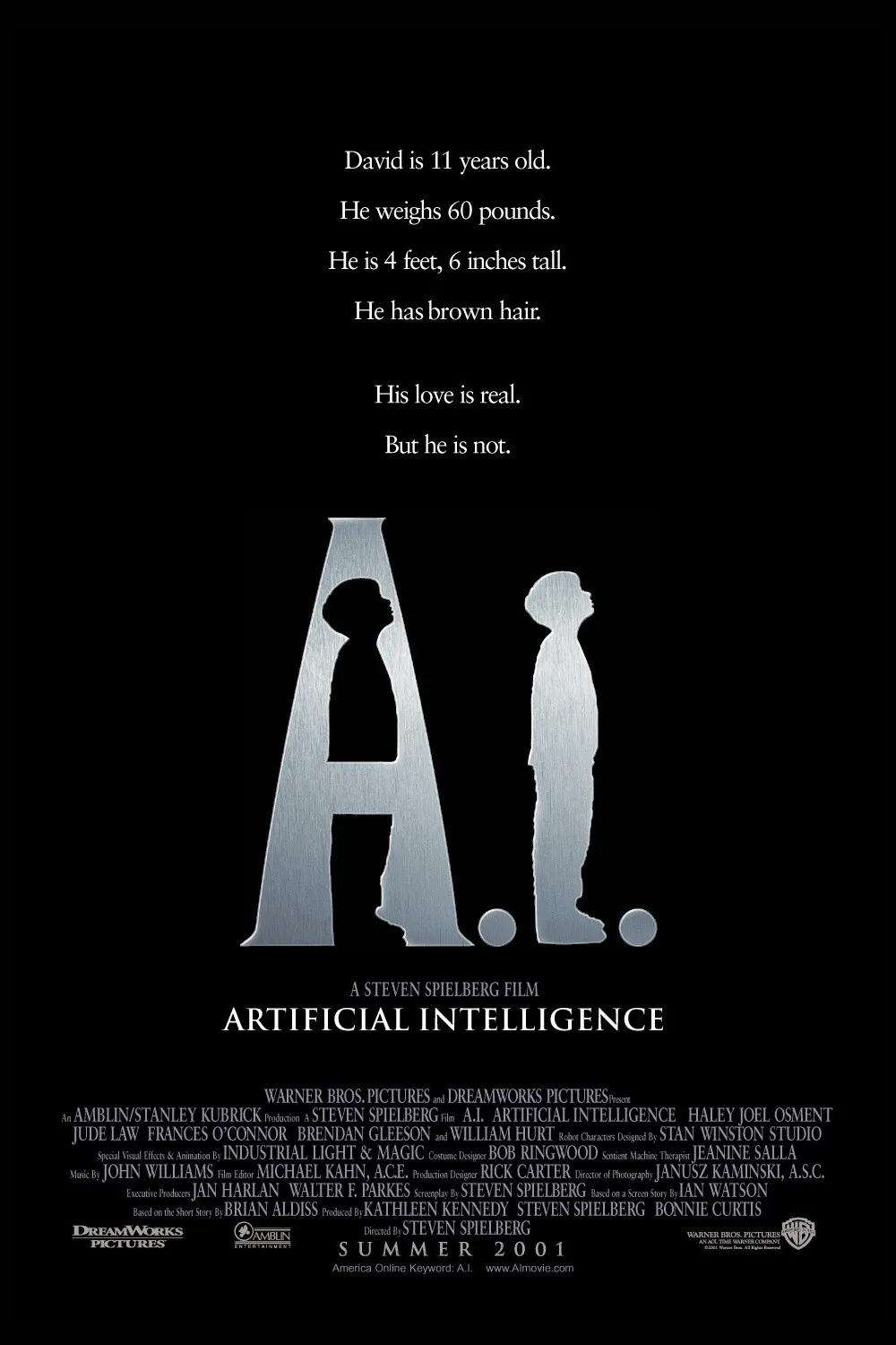 스티븐 스필버그의 <A.I> 영화 포스터