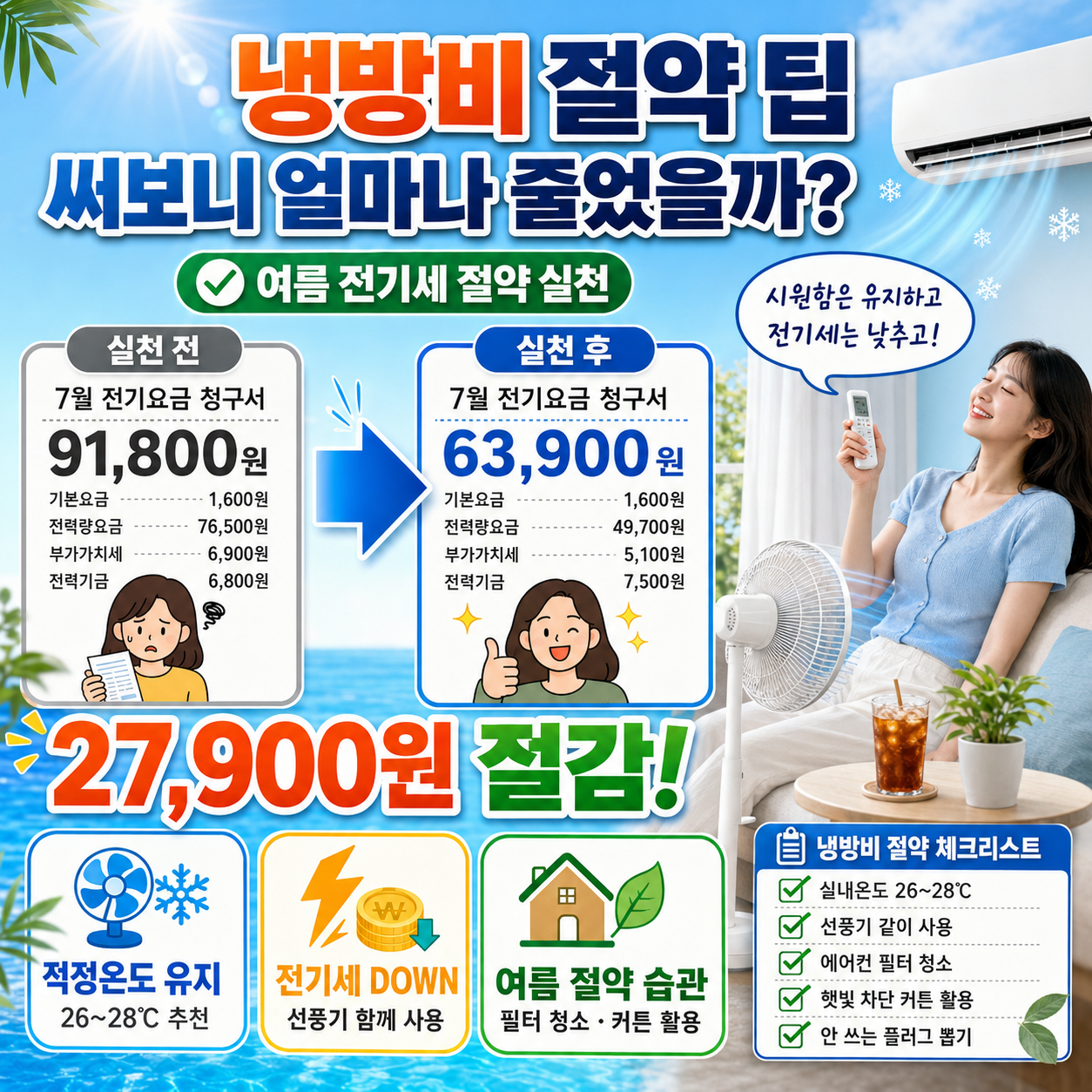 냉방비 절약 팁 써보니 얼마나 줄었을까?