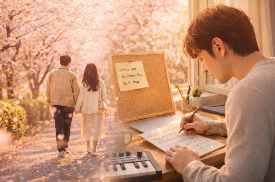 같은 벚꽃이라도, 어떤 장면을 떠올리느냐에 따라 음악의 방향은 달라진다.