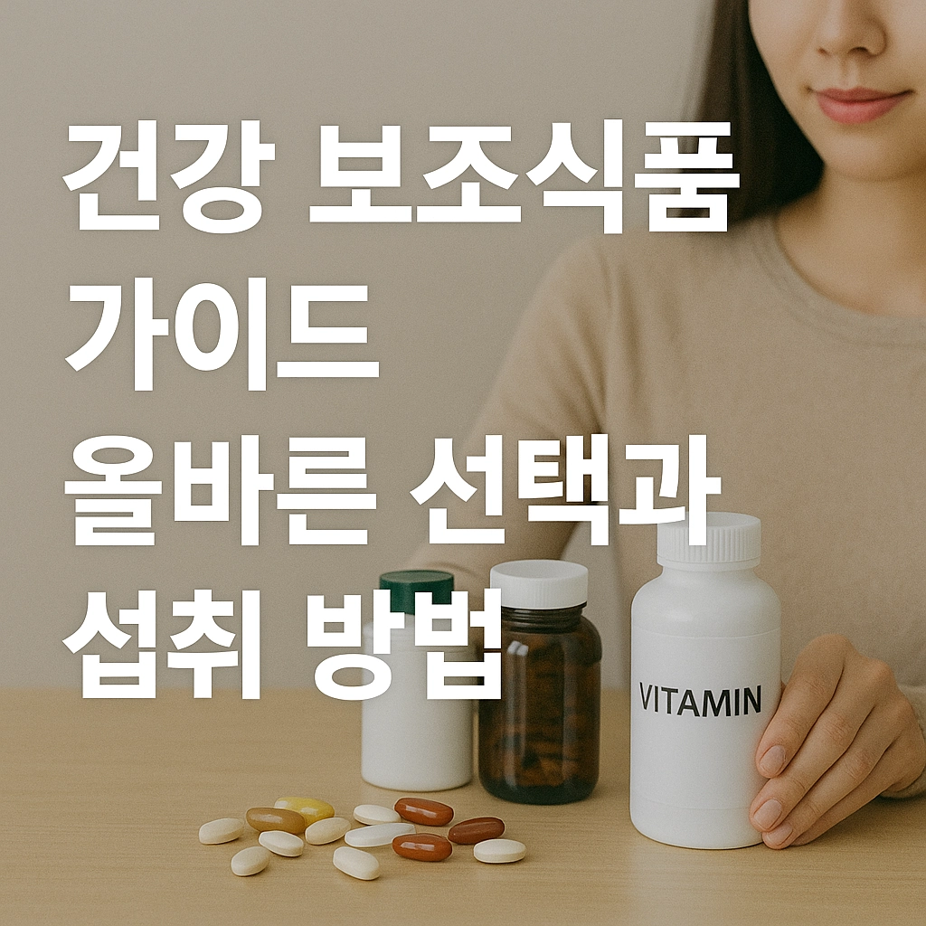건강 보조식품 가이드 - 올바른 선택과 섭취 방법