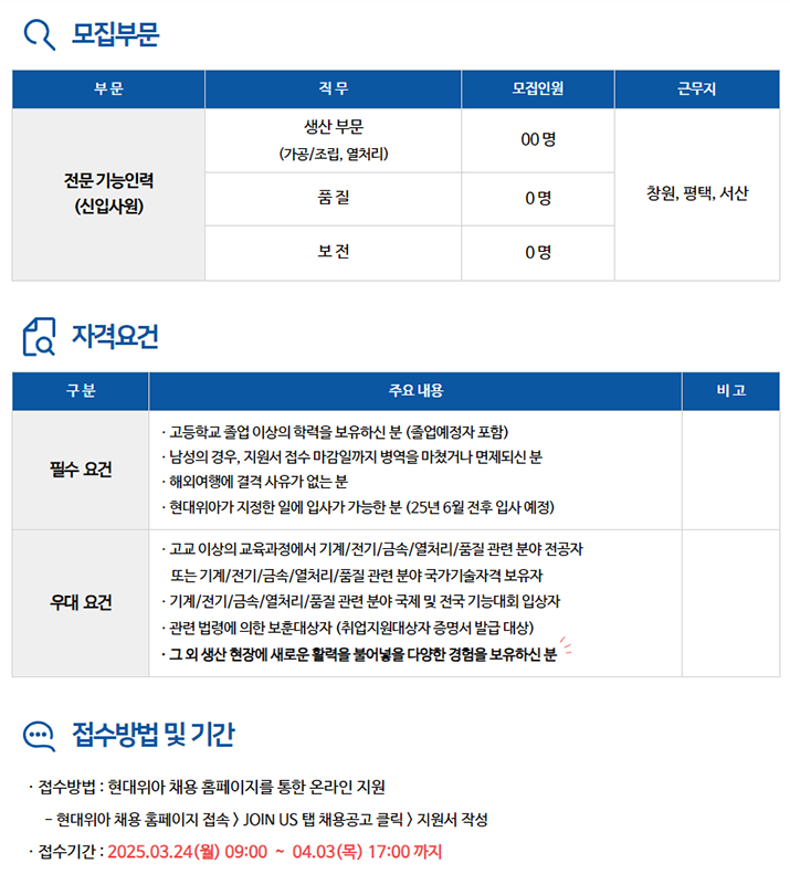 현대위아 채용