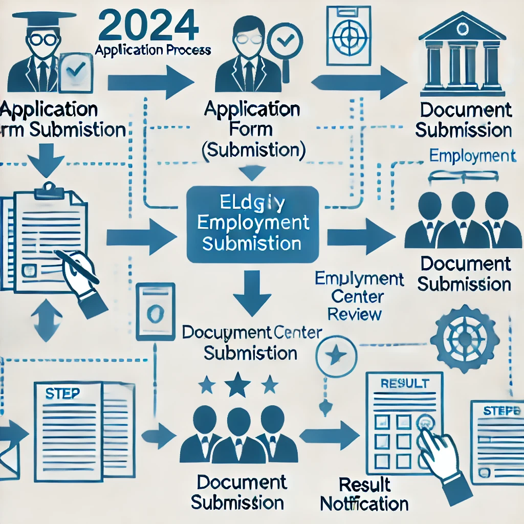 2024 고령자 고용지원금 신청 절차 다이어그램 &ndash; 단계별 지원금 신청 방법