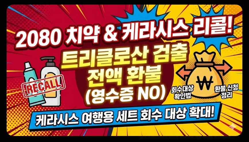 치약 리콜(2080, 회수 대상)(환불 신청 + 절차)