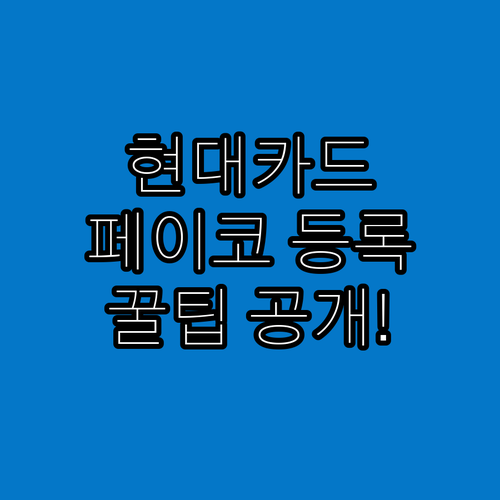 내 현대카드, 페이코에 등록될까? 등..