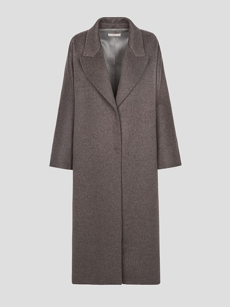 프리미엄 캐시미어 A라인 코트 카키 정면