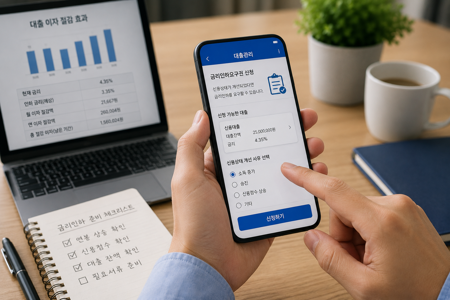 스마트폰으로 금리인하 신청하기