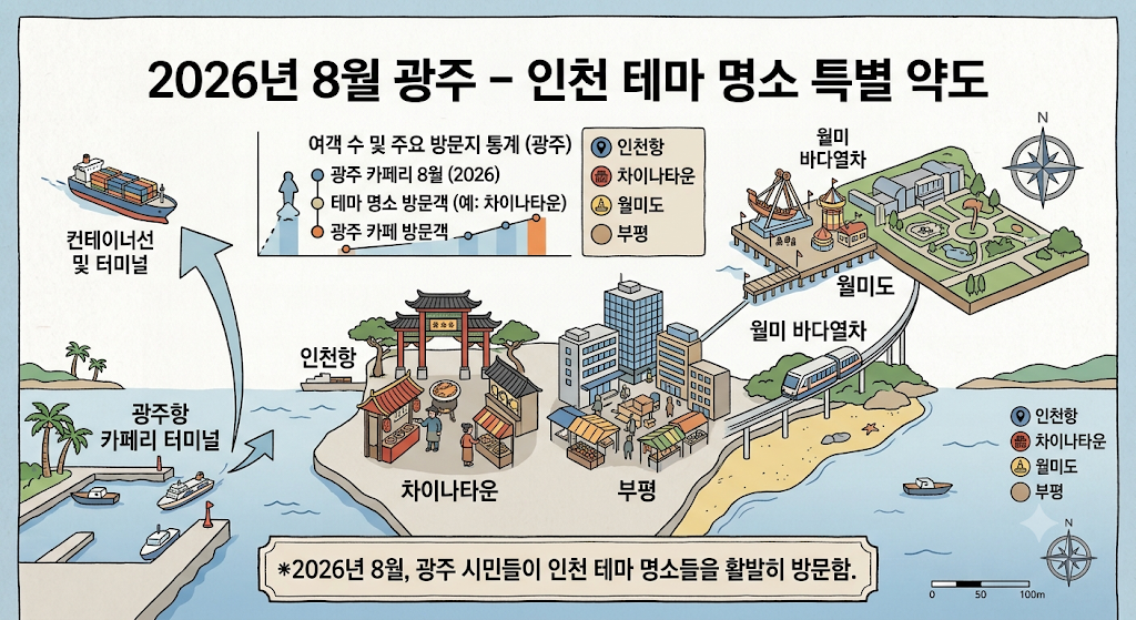 국경절 연휴 인천 나들이 주요 장소 위치 약도