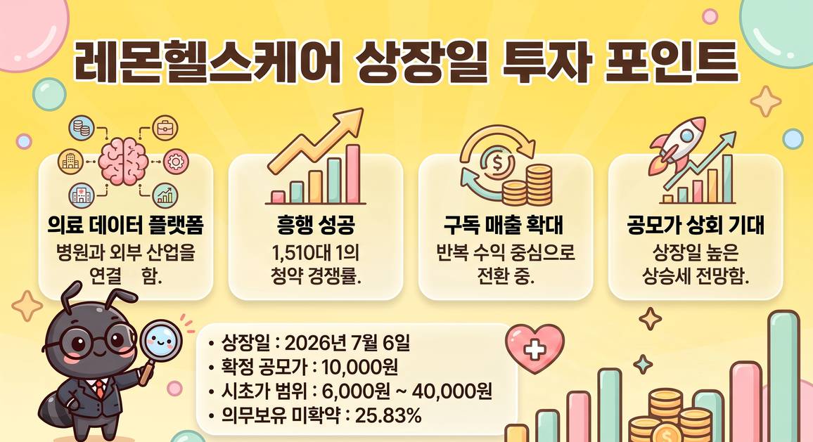 레몬헬스케어 상장일 공모 일정 직접 정리