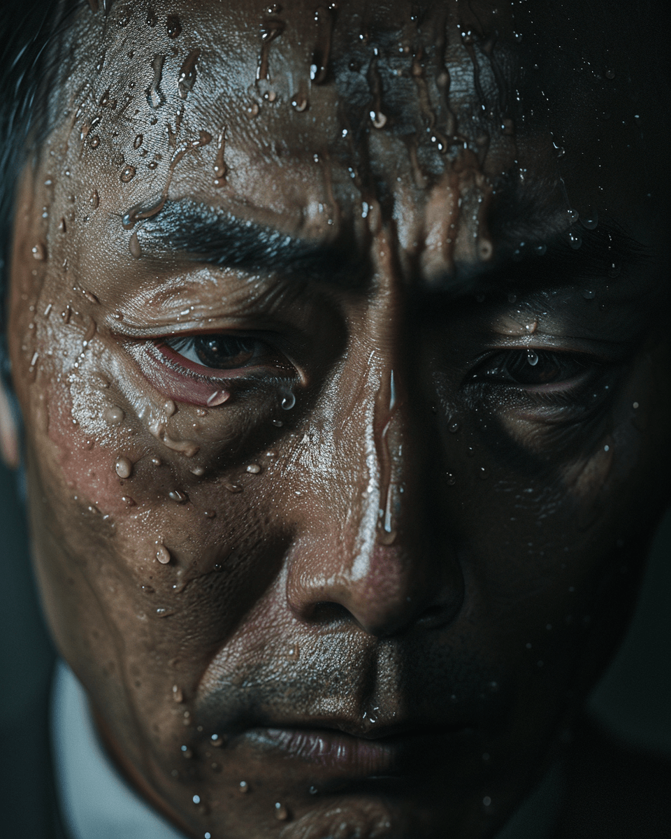 비를-맞고-인상-쓰고-있는-남자