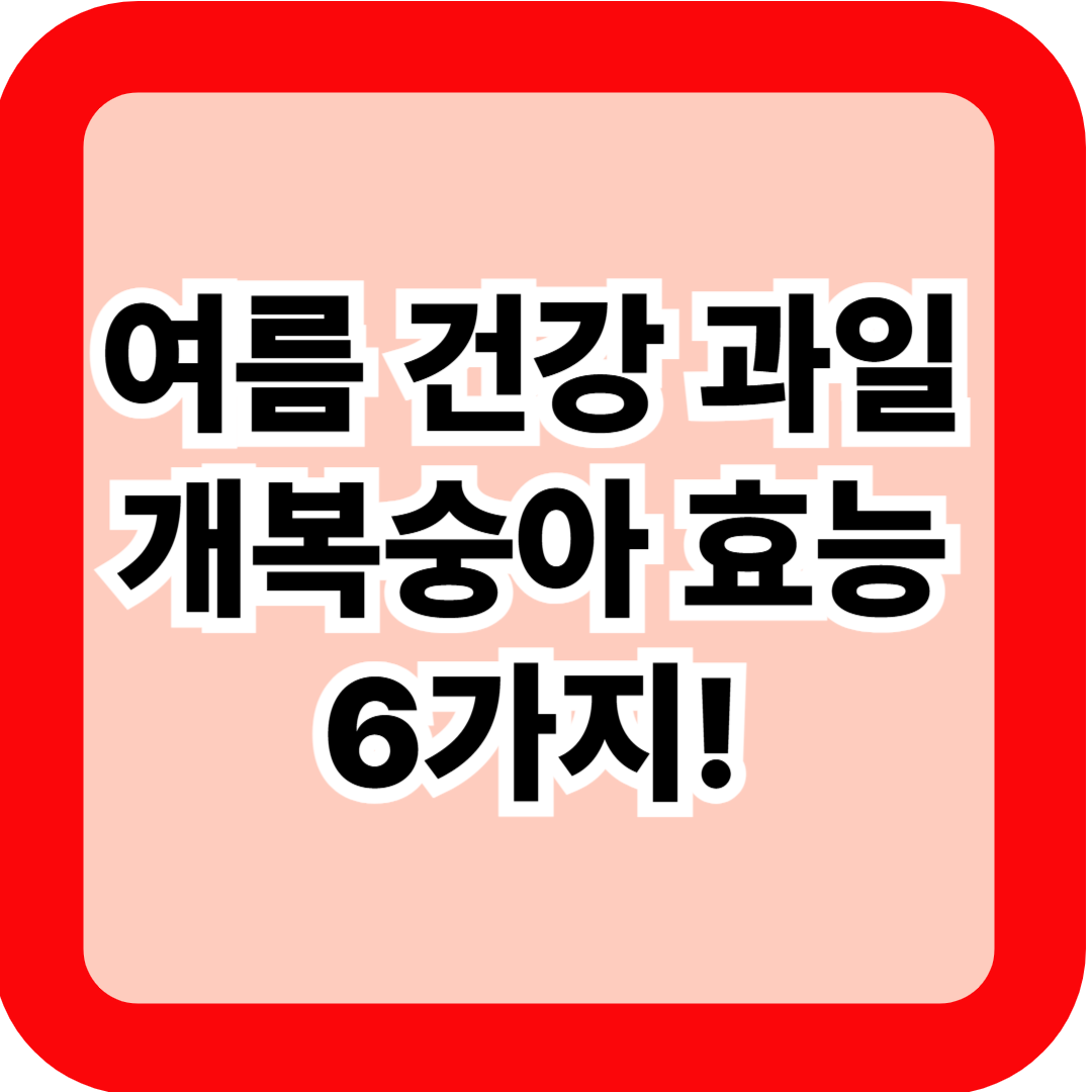개복숭아 효능 6가지! 여름철 자연 건강 과일과 효소 효과 총정리