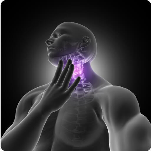 목이 불편한 환자의 엑스레이 사진