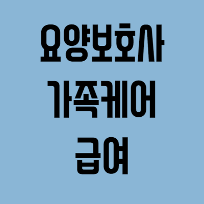 요양보호사-가족케어-급여