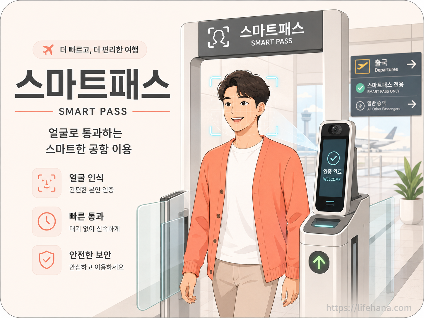 스마트패스 개념과 안면 인증 출국 프로세스 안내