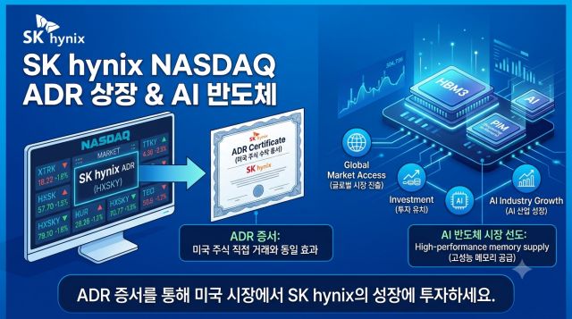 SK하이닉스 나스닥 ADR 상장과 국내 주가 영향 설명 이미지