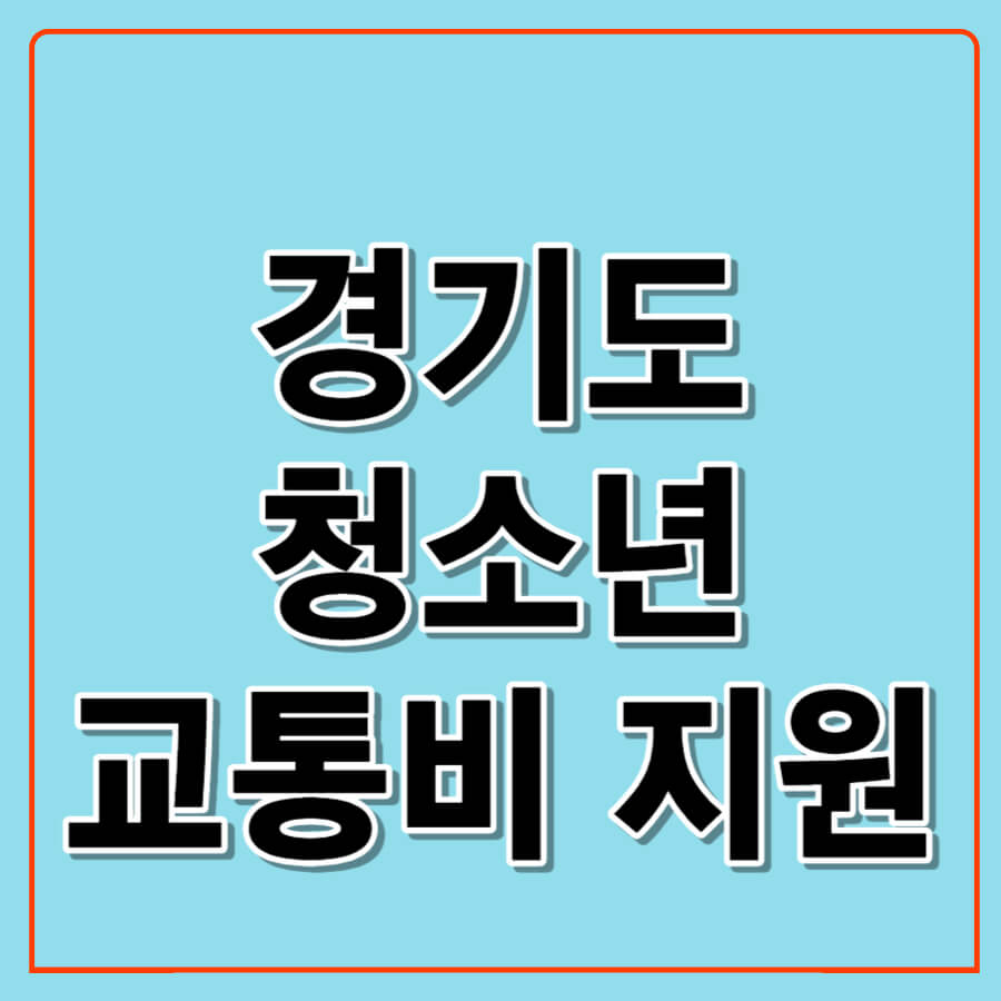경기도청소년교통비지원