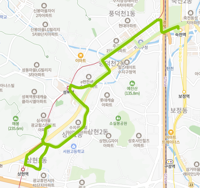 용인-82-1번-버스-노선-지도