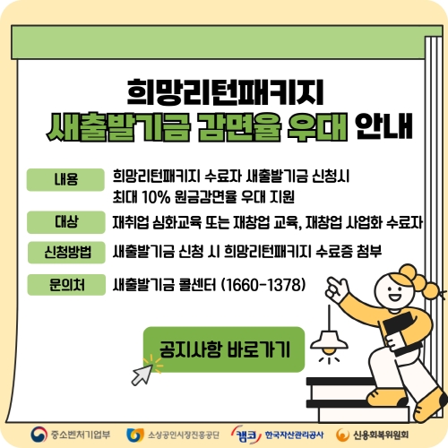 2025희망리턴패키지 새출발기금 2천 만원 지원금