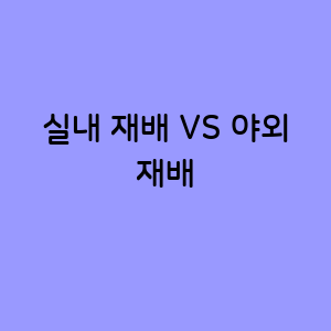 실내 재배와 야외 재배