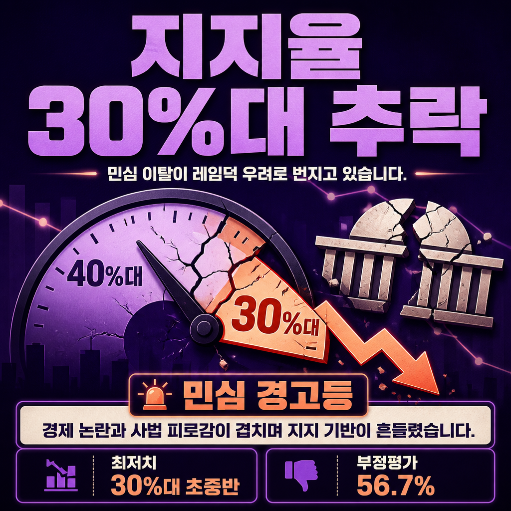 지지율 30%대 추락