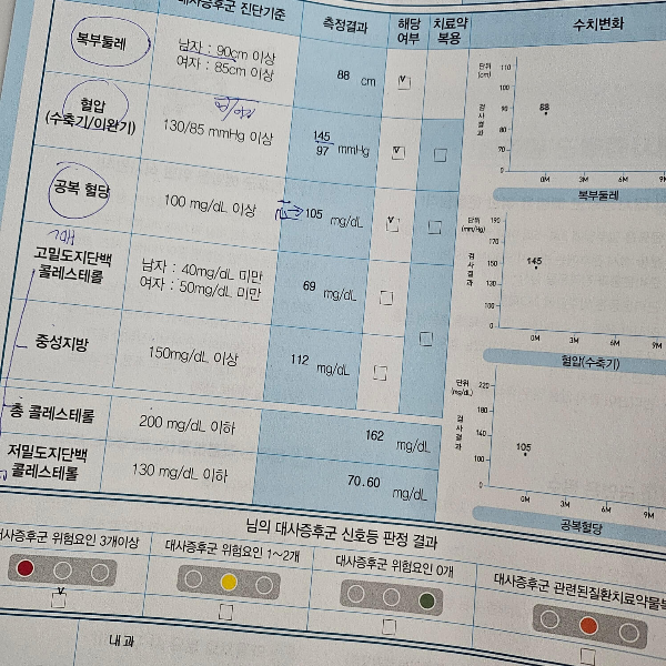 대사증후군검사-결과지