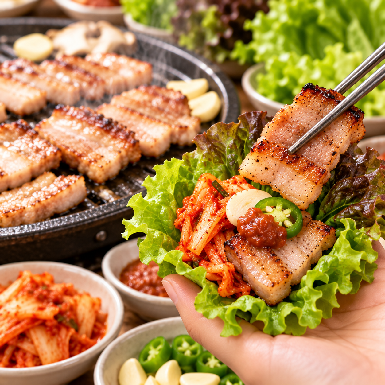 삼겹살과 상추 궁합